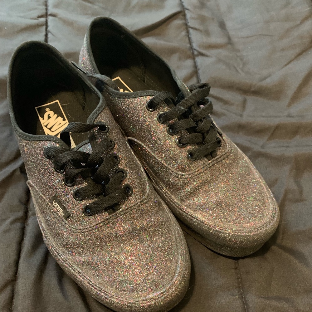 Sparkly glitter black vans size 9 1/2